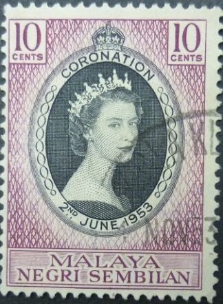 Malaya Negri Sembilan SG067 10 cent black & purple 1953