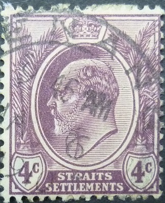Straits Settlements SG197 4 cents purple 1912