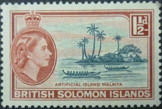 British Solomon Islands SG084 1½d slate and red 1956