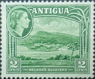 Antigua SG151 2 cents green 1953