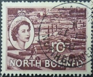 North Borneo SG378 10 cents maroon 1954