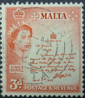 Malta SG272 3d red 1956