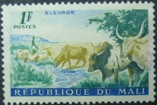 Mali SG031 1 franc biaste, green and blue 1961