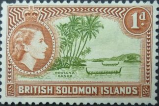British Solomon Islands SG083 1d green & brown 1956