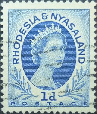 Rhodesia & Nyasaland SG002 1d blue 1954