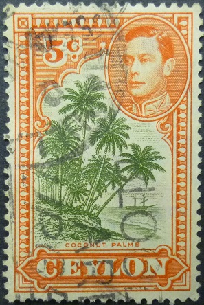 Ceylon SG387f 5 cents green and orange 1938