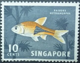 Singapore SG085 10 cents orange and black 1962