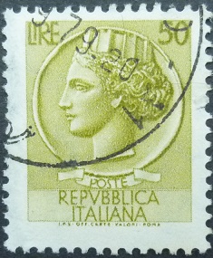 Italy SG899 50 lira olive 1953