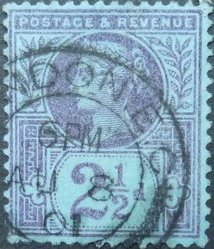 Victoria SG201 2½d purple on blue 1887