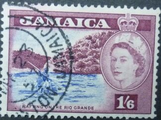 Jamaica SG169 1 shilling & 6 pence purple & blue 1956