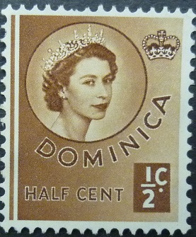 Dominica SG140 ½ cent brown 1954