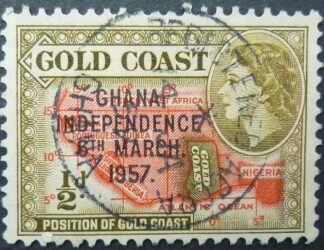 Gold Coast SG170 ½ cent brown & red 1957