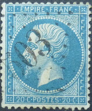 France SG095 20 cent blue 1862