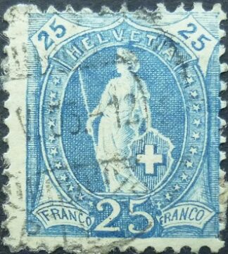 Switzerland SG182 25 cents blue 1882