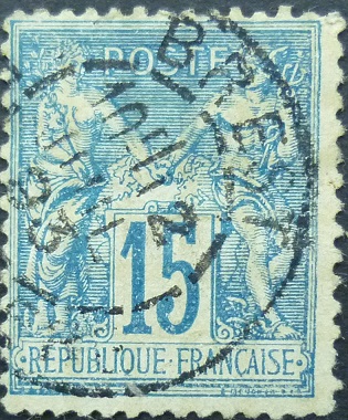 France SG257 15 cents blue 1877