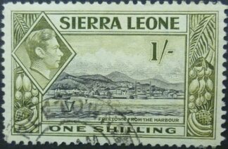 Sierra Leone SG196 1 shilling black & olive 1938