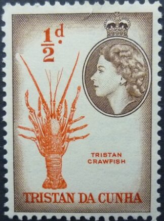 Tristan Da Cunha SG014 ½d vermillion & brown 1954