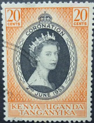 Kenya Uganda & Tanganyika 20 cents black & orange 1953