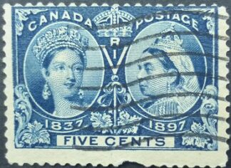Canada SG128 5 cents blue 1897