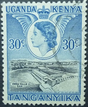 Kenya Uganda & Tanganyika SG171 30 cents black & blue 1954