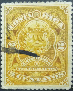 Costa Rica SG033 2 cents orange 1892
