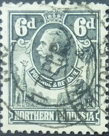 Northern Rhodesia SG002 6d grey 1925