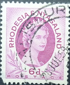 Rhodesia & Nyasaland SG007 6d purple 1954