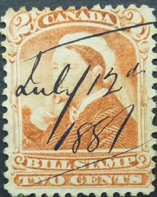 Canada SG118b 2 cents red bill 1893