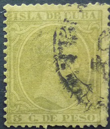 Cuba SG150 5 cents green 1890