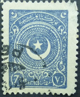 Turkey SG984 7½ p blue 1923