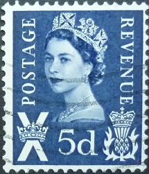 Elizabeth II Scotland SGS011 5d blue 1958