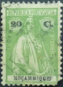 Mozambique SG284 20 cents green 1914
