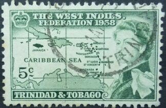 Trinidad & Tobago SG281 5 cents blue 1958