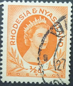 Rhodesia & Nyasaland SG001 ½d vermillion 1954
