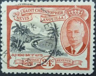 St Christopher Nevis & Anguilla SG101 24 cents black & red 1952