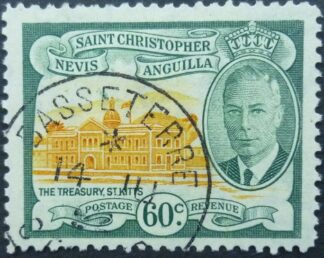 St Christopher Nevis & Anguilla SG103 60 cents ochre &green 1952