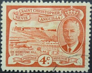 St Christopher Nevis & Anguilla SG097 4 cent red  1952
