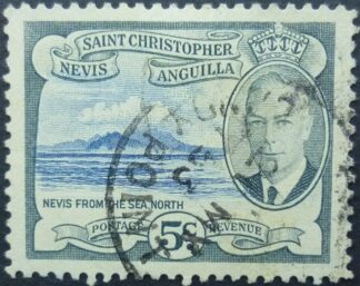 St Christopher Nevis & Anguilla SG098 5 cent blue & grey  1952