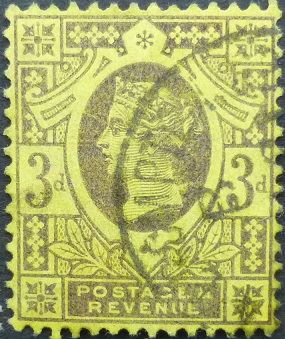Victoria SG202 3d purple on yellow 1887