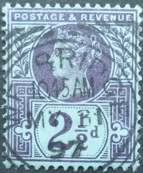 Victoria SG201 2½d purple on blue 1887