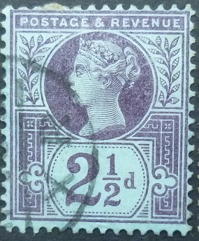 Victoria SG201 2½d purple on blue 1887