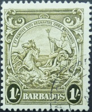 Barbados SG255a 1 shilling olive 1938