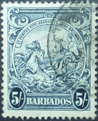 Barbados SG256a 5 shillings blue 1938