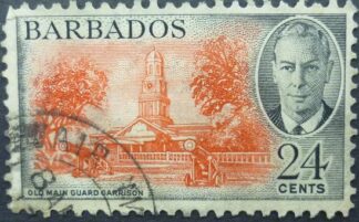 Barbados SG278 24 cents red & black 1950