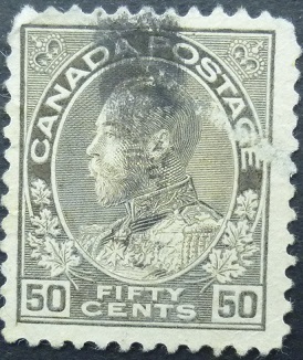 Canada SG214 50 cents deep brown 1912