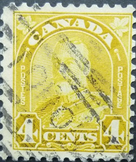 Canada SG249a 4 cents yellow 1922