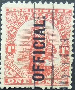 New Zealand SGG074 2d red 1910 OFFICIAL