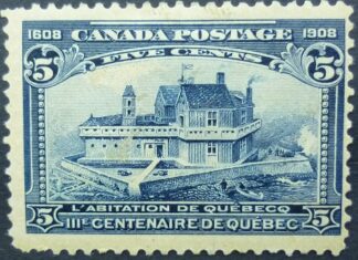 Canada SG191 5 cents blue 1908