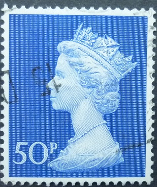Elizabeth II SG831 50p ultramarine 1970
