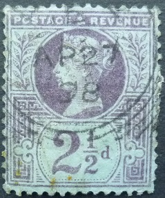 Victoria SG201 2½d purple on blue 1887